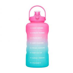 Water Bottle with Straw, 128oz BPA Free Leak-proof Water Bottle with Times to Drink Perfect for Fitness Gym Camping Outdoor Sports, Gallon Water Bottle